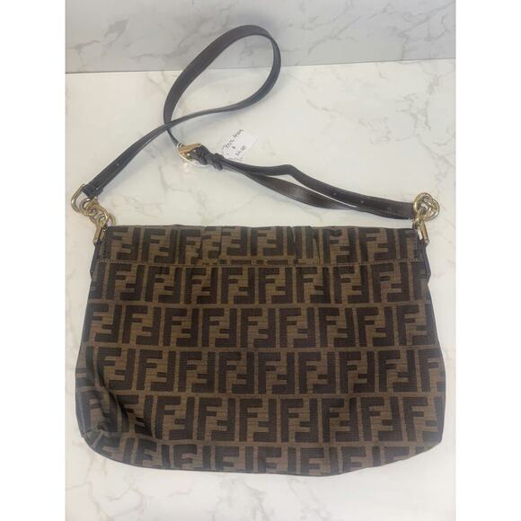 Fendi Brown Zucca Shoulder Bag - Good Condition - Picture 4 of 7